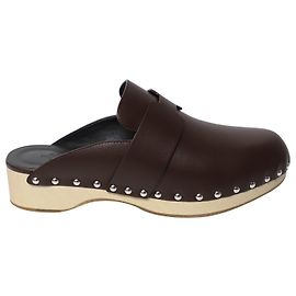Hermès Hermes Clogs aus braunem Leder Braun