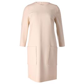 Mulberry Pocket Shift Dress in Cream Wool White Cream