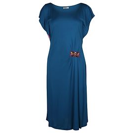 Philosophy di Alberta Ferretti Midi Dress with Embellishment in Blue Polyester Blue