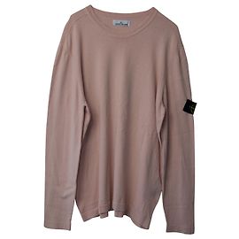 Stone Island Strickpullover mit Rundhalsausschnitt aus hellrosa Baumwolle Pink