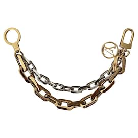 Louis Vuitton-LV Edge Chain Bag Charm Silver Gold-Gold hardware