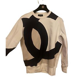Wunderschöner klassischer Chanel-Pullover in schwarz-weißer Farbe Schwarz