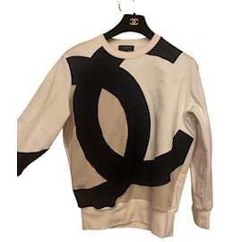 Chanel-Bellissimo maglione classico Chanel in colore bianco e nero-Nero