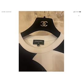 Chanel-Precioso jersey clásico de Chanel en color blanco y negro-Negro