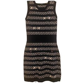 Robe Chanel imprimé chaînes Noir