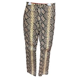 Pantalon Kenzo en cuir d'agneau imprimé python Imprimé python