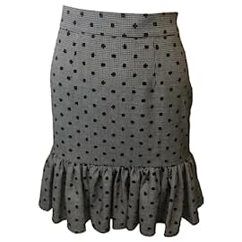 Autre Marque-Alcoholic polka dot skirt-Black,Grey