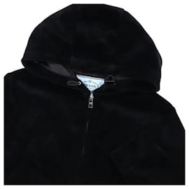 Prada-*Prada Parker Tops Hoodie Zip-up Velor Velvet S Black [Used] [Women's Casual S Autumn/Winter]-Black