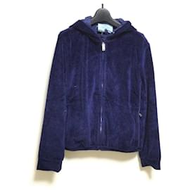 Prada-[Used] *PRADA Hoodie Long Sleeve/Velour/Sport Line Dark Navy-Navy blue