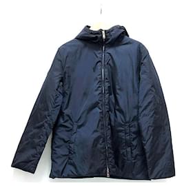 Prada-[PRADA] *Prada sports batting nylon parka size 38 navy ladies tops outerwear coat jacket hood RC3066 [Used]-Navy blue