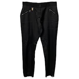 Dolce & Gabbana-Jeans com bolso com zíper Dolce & Gabbana em poliéster preto-Preto