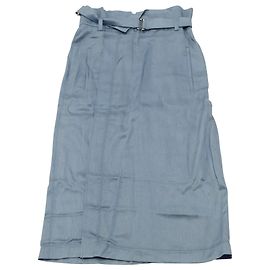 Saia midi com cinto Tibi em lyocell azul Azul Azul claro