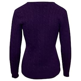 Ralph Lauren-Ralph Lauren V-neck Sweater in Purple Cashmere-Purple