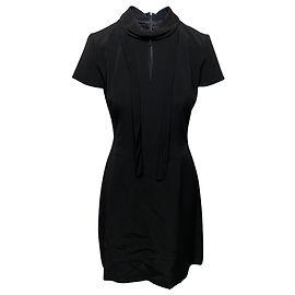 Hugo Boss Vestido de trabalho Hugo Keyhole decote é viscose preta Preto