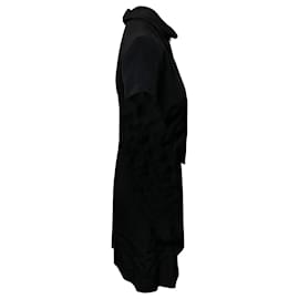 Hugo Boss-Hugo Keyhole Neckline Work Dress is Black Viscose-Black