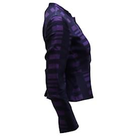Max Mara-Max Mara Geometric Pattern Peplum Jacket in Purple Cotton-Purple