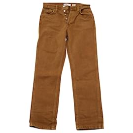 Re/Done-Re/Done 50s Cigarette Jeans in Brown Cotton-Brown