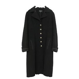 La Perla Vintage Wool & Cashmere Military Coat Black