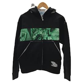 Prada-[Used] *PRADA zip hoodie/XS/made in Italy/full zip/embroidered tag/cotton/black [men's wear]-Black