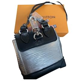 Louis Vuitton-Mochila Louis Vuitton nano micro steamer-Preto,Prata,Hardware prateado