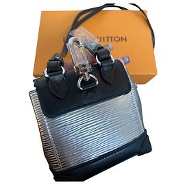 Sac à dos Louis Vuitton nano micro steamer Noir Argenté Bijouterie argentée