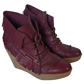 Bottines Jerome Dreyfuss Dakota à lacets et compensées Rouge Bordeaux Bordeaux