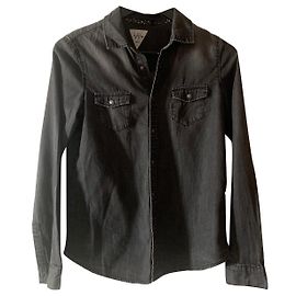 Camisa Ikks de algodón gris S Gris