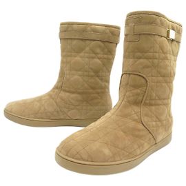 NEW DIOR COZY CANNAGE LOW BOOTS 37 IT 38 FR BEIGE SHEARLING Beige