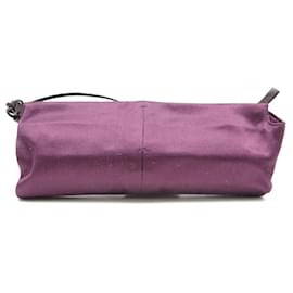 Yves Saint Laurent-NEW YVES SAINT LAURENT RIVE LEFT HAND POUCH BAG 001364 SATIN CLUTH-Purple