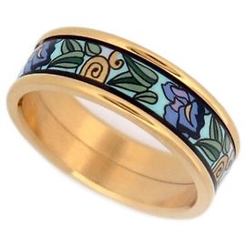 Autre Marque NEUF BAGUE MICHAELA FREY FREYWILLE ULTRA FLEUR T 53 EMAIL DORE ENAMEL RING Doré