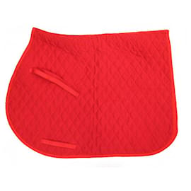 Hermès-NEW HERMES MATELASSE COB SADDLE PAD IN RED COTTON NEW RED SADDLE PAD-Red
