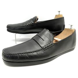 JM Weston-JM WESTON BRETT SHOES 670 Church´s Loafers 10D 44 BLACK LEATHER SHOES-Black