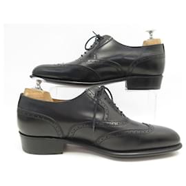 JM Weston-JM WESTON SHOES 528 RICHELIEU BLACK LEATHER 5.5E 39.5 WIDE LEATHER SHOES-Black