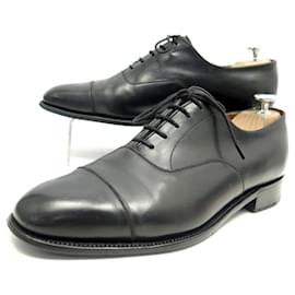 JM Weston-JM WESTON SHOES 300 RICHELIEU STRAIGHTS 7D 41 BLACK LEATHER SHOES-Black