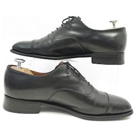 JM Weston-JM WESTON SHOES 300 RICHELIEU STRAIGHTS 7D 41 BLACK LEATHER SHOES-Black