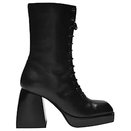 Autre Marque-Bulla Lace Boots in Black Leather-Black