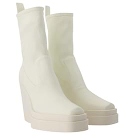 Autre Marque-Texanische Stiefel aus weißem Kunstleder-Weiß