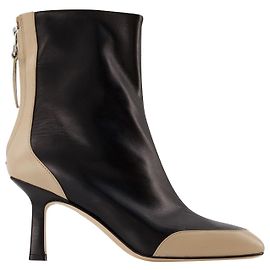 Aeyde Botas Lily em couro preto/bege Multicor