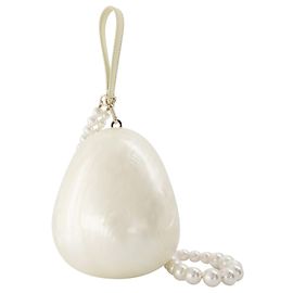 Simone Rocha Egg Bag XL com alça transversal pérola Branco