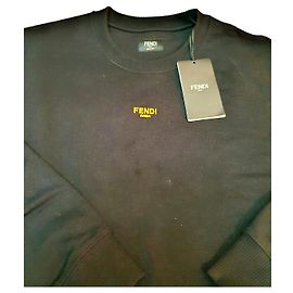 Fendi Sweatshirt Schwarz aus Baumwolle Schwarz
