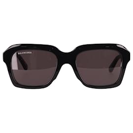 Balenciaga-Balenciaga Power Rechteckige Sonnenbrille aus schwarzem Acetat-Schwarz