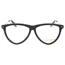 Alexander Mcqueen-Alexander McQueen Aviator-Style Optical Glasses-Brown