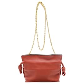 Loewe-Loewe Flamenco Nano Clutch Bag in Red Calfskin Leather-Red