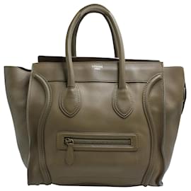 Céline-Celine Mini Luggage Tote in Brown Leather-Brown