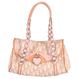 Dior-Dior Romantique Trotter Monogram Flap Bag aus rosafarbenem Leder-Pink