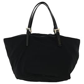 Fendi-FENDI Hand Bag Nylon Black Auth rd3136-Black