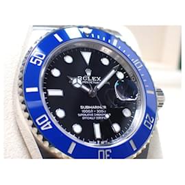 Rolex-Rolex 126619LB Submariner Data lunetta blu 18KWG 2022 Uomo-Bianco