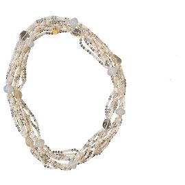 Autre Marque Gripoix White Translucent Glass Paste Long Necklace White