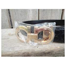 Salvatore Ferragamo-Gancini belt by Ferragamo new condition-Black
