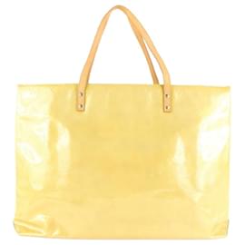 Louis Vuitton-Yellow-Beige Monogram Vernis Reade GM Tote Bag-Other